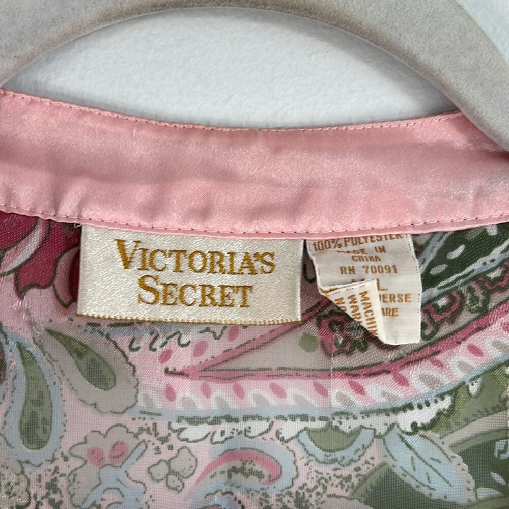 Vintage Victoria’s Secret Gold Label paisley rose print sheer button up pajamas - Picture 5 of 6